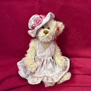 🦄 2 for $10 🦄 TY Darlene Teddy Bear with Mauve Dress and Hat